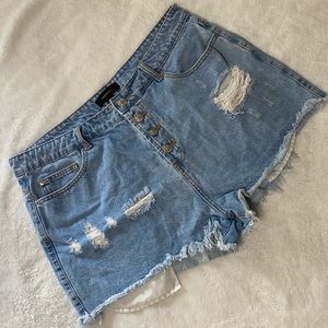 Forever 21 Plus High Waist Jean Shorts